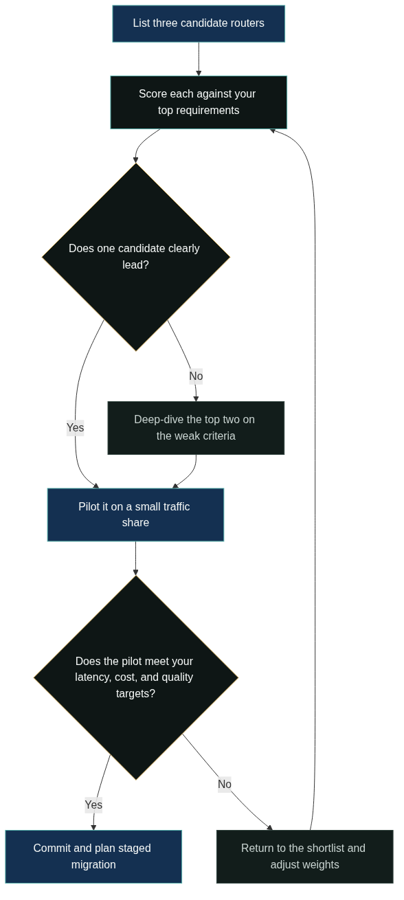 Shortlist and Pilot Decision Flow